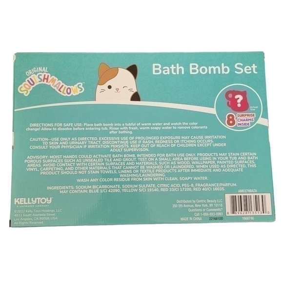 🛑 2 / $40 Sale! Squishmallow Bath Bomb Set (8 Count) with Surprise Charms NWT - Picture 6 of 8